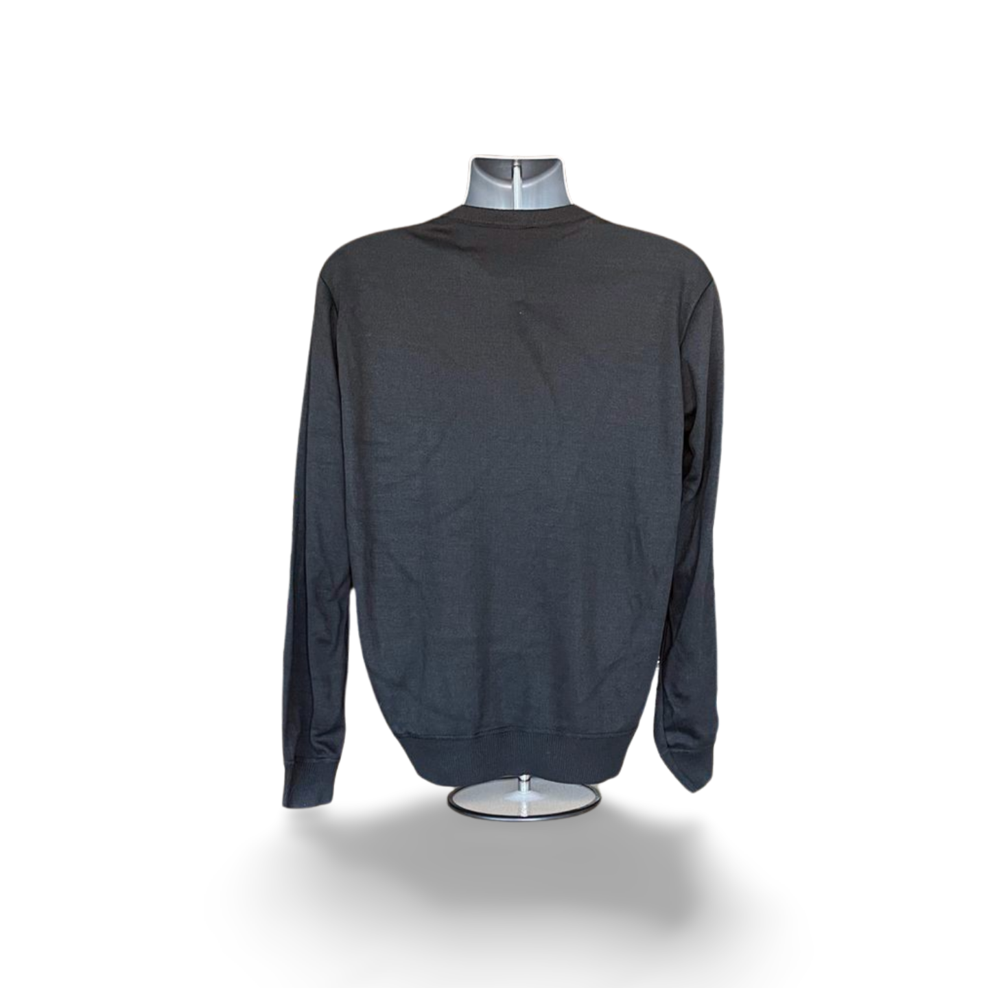 Solid V Neck  Pullover Sweater (M)